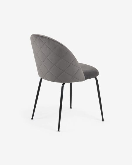 Silla Ivonne terciopelo gris