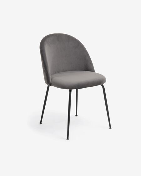 Silla Ivonne terciopelo gris