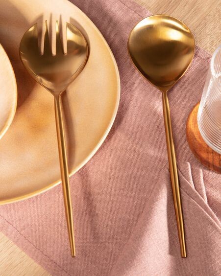Set Lite de 2 cubiertos para ensalada dorado