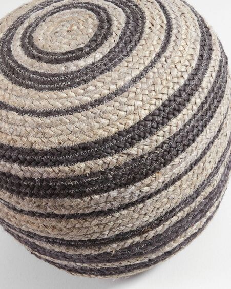 Puf Saht de yute gris claro y negro Ø 45 cm