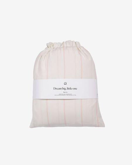 Set Gaitana funda nórdica, bajera y funda almohada 100% algodón GOTS rosa 90 x 190 cm