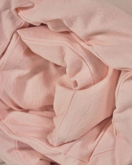 Set Gaitana funda nórdica, bajera y funda almohada 100% algodón GOTS rosa 90 x 190 cm