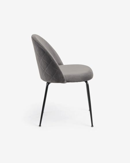Silla Ivonne terciopelo gris