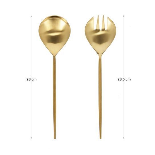 Set Lite de 2 cubiertos para ensalada dorado