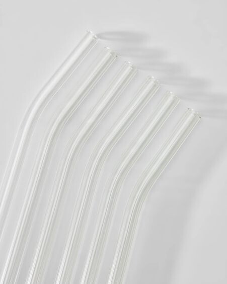 Set Gillia de 6 pajitas vidrio transparente