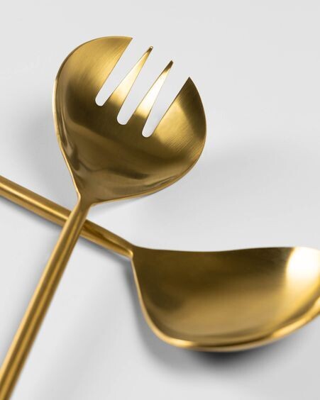 Set Lite de 2 cubiertos para ensalada dorado