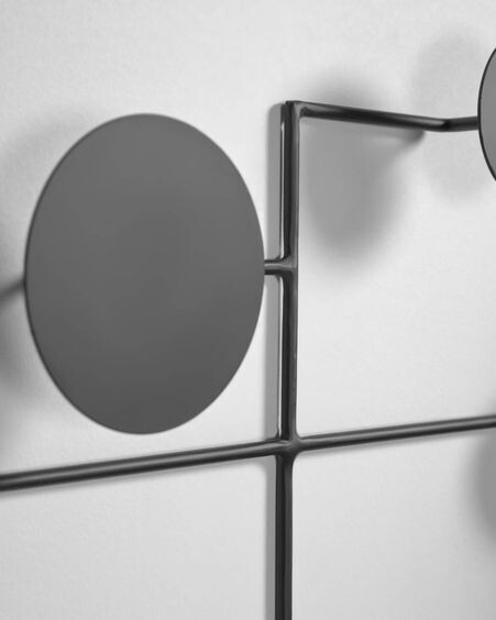 Colgador de pared Vianela de metal negro 52 x 40 cm