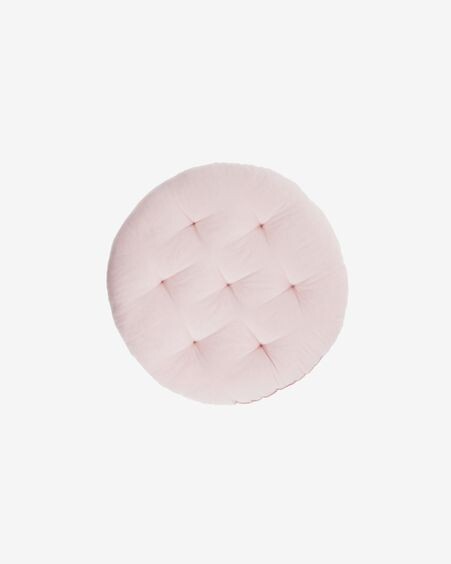 Cojín para suelo Etelvina 100% algodón orgánico GOTS rosa Ø 35 cm