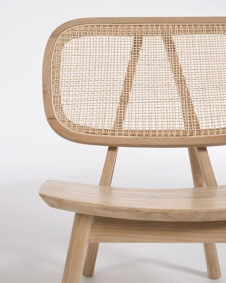 Sillón Nadra madera maciza teca y ratán