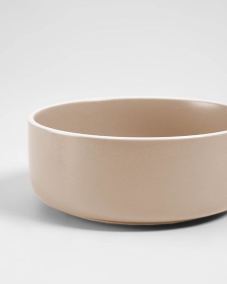 Set de bol grande y pequeño Shun de porcelana beige