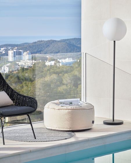 Puf redondo Nedra Ø 70 cm beige
