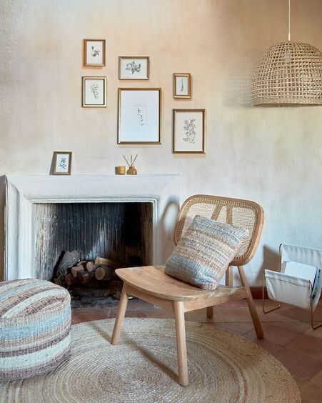 Sillón Nadra madera maciza teca y ratán