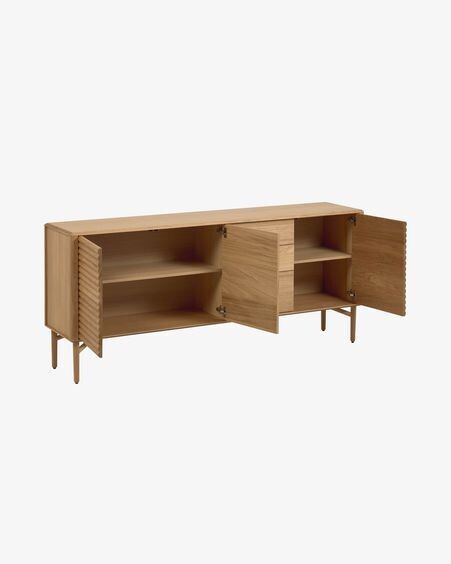 Aparador Lenon de madera maciza y chapa de roble 200 x 86 cm FSC MIX Credit