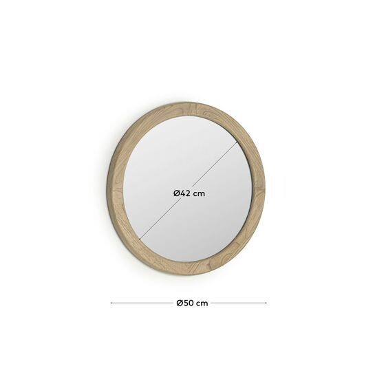 Espejo redondo Alum madera maciza mindi Ø 50 cm