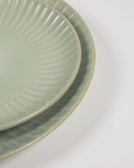 Plato de postre Itziar de cerámica verde