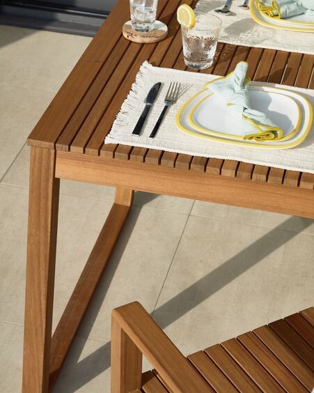 Mesa de exterior Emili madera maciza acacia 180 x 90 cm FSC 100%