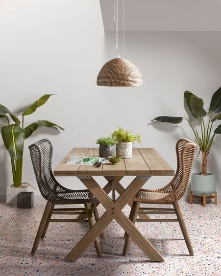 Set Bransc de 2 maceteros cuadrados de terrazo blanco y negro