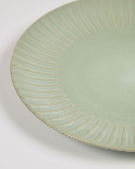 Plato de postre Itziar de cerámica verde