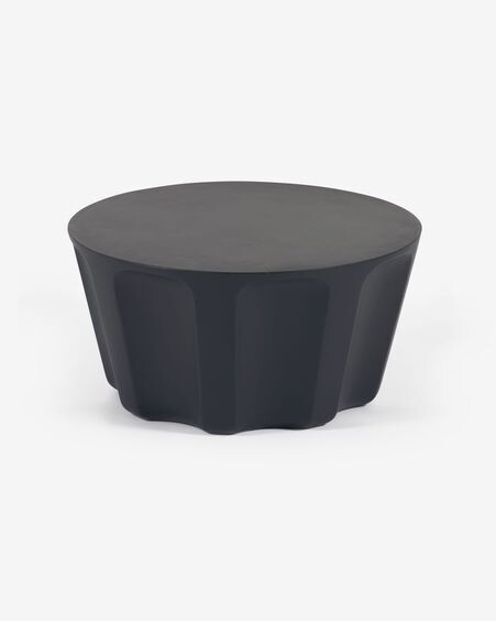 Mesa de centro redonda de exterior Vilandra de cemento con acabado negro Ø 60 cm