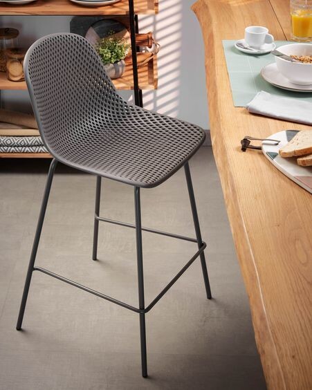 Taburete exterior Quinby gris altura 75 cm