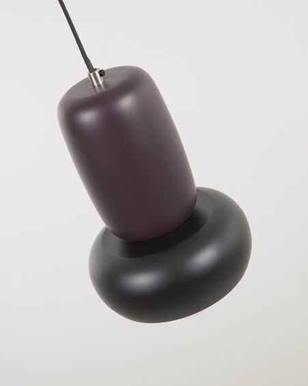 Lámpara de techo Cathaysa de metal con acabado pintado granate y negro