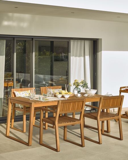 Mesa de exterior Emili madera maciza acacia 180 x 90 cm FSC 100%