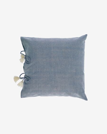 Funda cojín Varina 100% algodón azul 45 x 45 cm