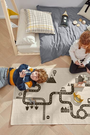 Set Alay funda nórdica, bajera y funda almohada algodón orgánico GOTS cuadros 70 x 140 cm