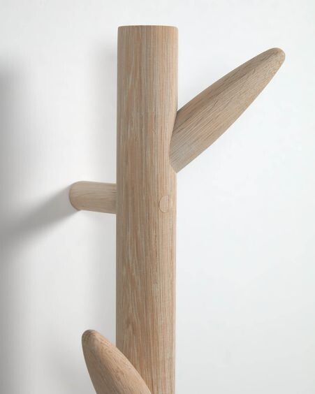 Colgador de pared Natane 5 ganchos madera abedul