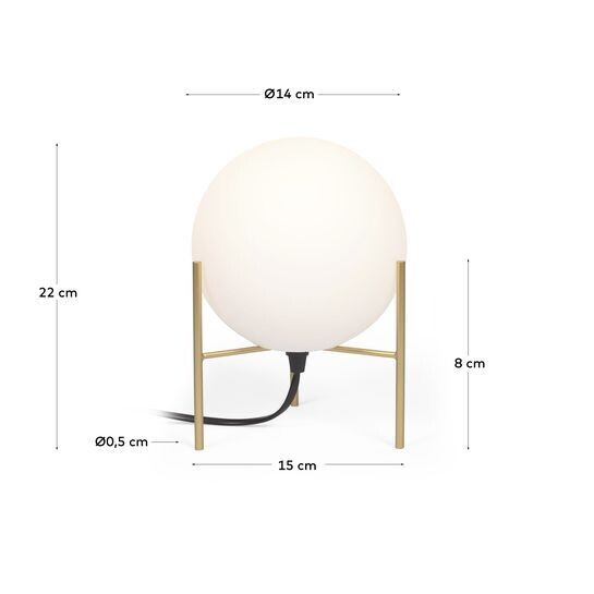 Lámpara de mesa Seina de acero con acabado latón