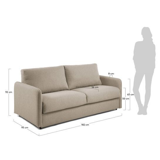 Sofá cama Kymoon 2 plazas visco chrono beige 140 cm