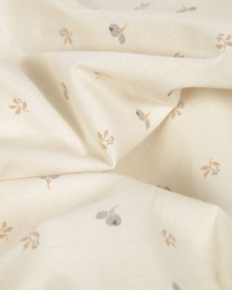 Sábana bajera para moisés Yamile 100% algodón orgánico (GOTS) beige con hojas multicolor