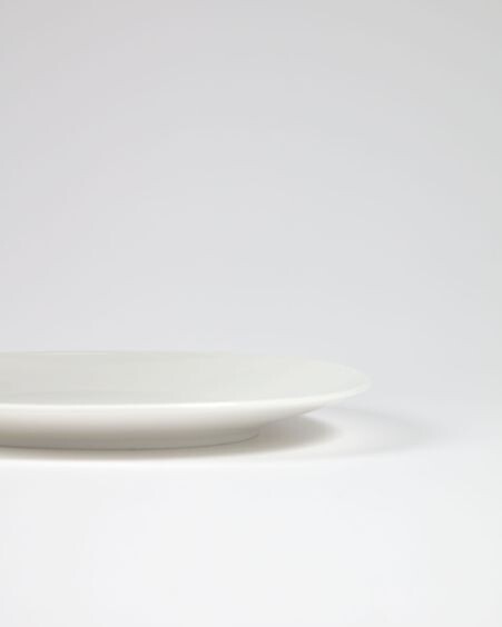 Plato de postre ovalado Pierina porcelana blanco