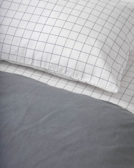 Set Alay funda nórdica, bajera y funda almohada algodón orgánico GOTS cuadros 70 x 140 cm