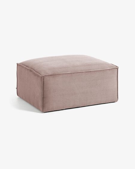 Reposapiés Blok de pana gruesa rosa 90 x 70 cm