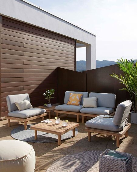 Set Viridis de 2 sillones y 1 mesa de madera maciza de acacia FSC 100%
