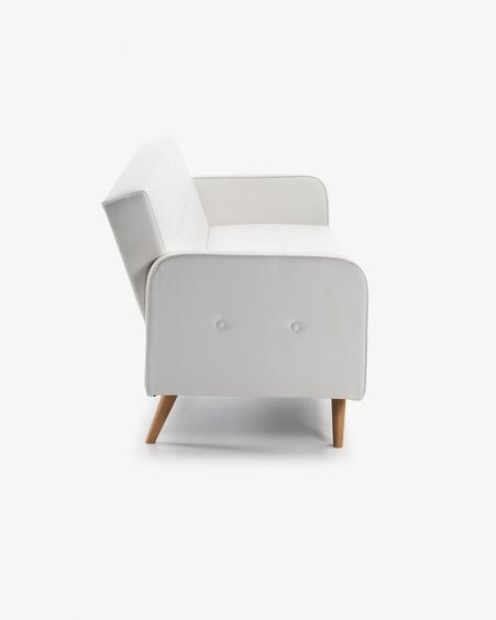 Sofá cama Roger 3 plazas de piel sintética blanco 210 cm