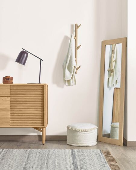 Colgador de pared Natane 5 ganchos madera abedul
