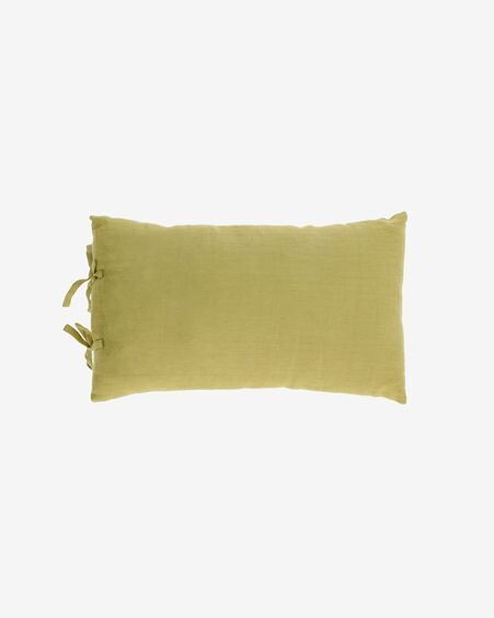 Funda cojín Tazu 100% lino verde 30 x 50 cm