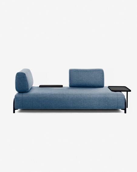 Sofá Compo 3 plazas azul con bandeja grande 252 cm