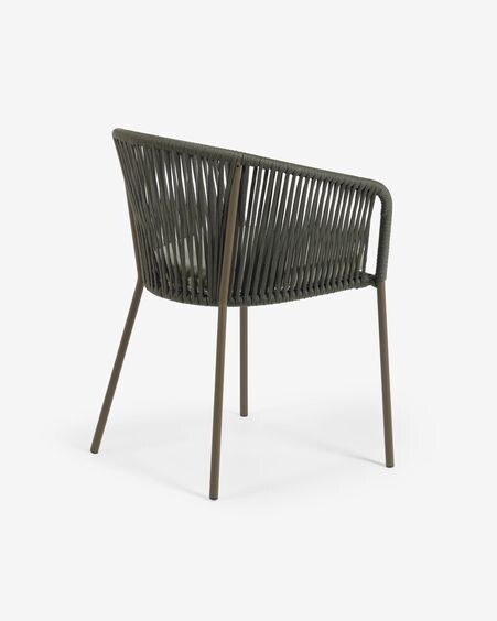 Silla Yanet de cuerda verde y patas de acero galvanizado