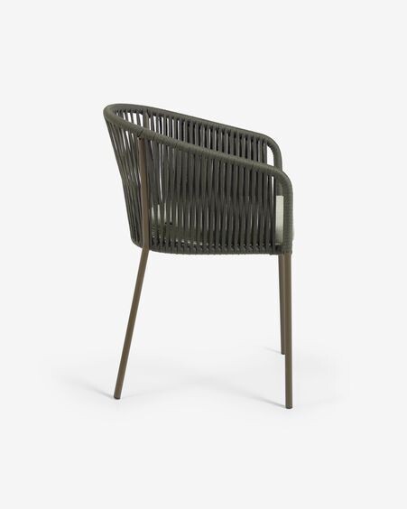 Silla Yanet de cuerda verde y patas de acero galvanizado
