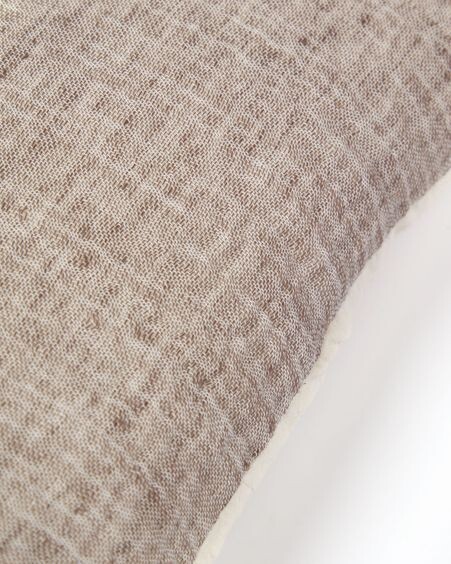 Funda de cojín Casilda de lino y algodón marrón 30 x 50 cm
