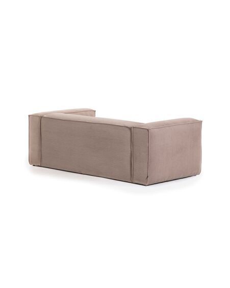 Sofá Blok 2 plazas chaise longue derecho pana gruesa rosa 240 cm