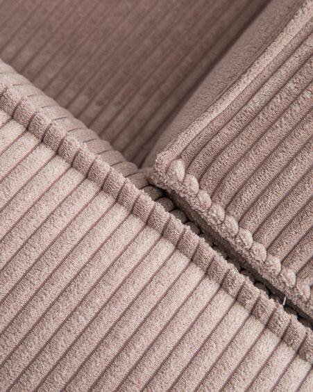 Sofá Blok 2 plazas chaise longue derecho pana gruesa rosa 240 cm