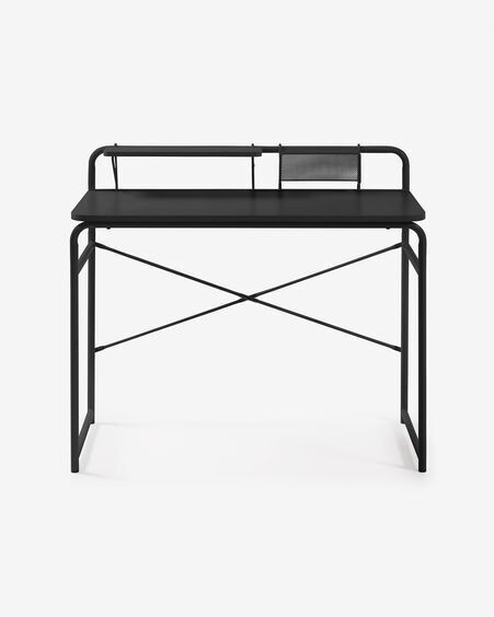 Escritorio Foreman melamina acabado negro patas de acero acabado negro 98 x 46 cm