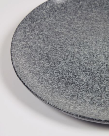 Plato de postre Airena de cerámica negro