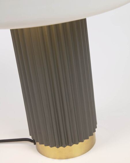 Lámpara de mesa Serenella de metal con acabado pintado blanco y verde