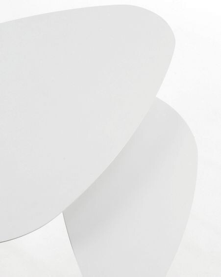 Set oval Kirb de 2 mesas auxiliares blanco