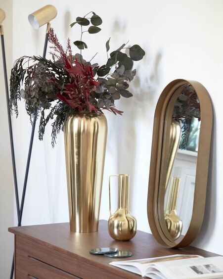 Jarrón Catherine de metal dorado 48 cm